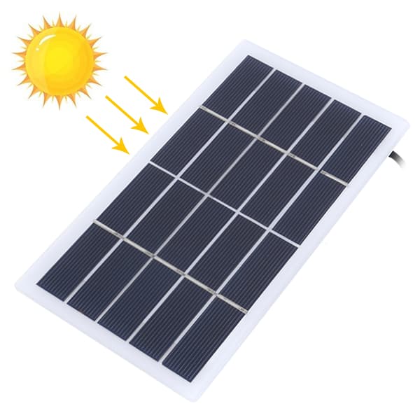 2W 5V Polysilicium Solcellepanel med DC-interfaceopladning til 3.7V Batteri Udendørs Havelampe