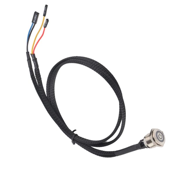 Desktop Computer Vært Switch Kabel Metal Knap Metal LED Strømknap Blå