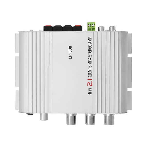 Mini HiFi 2.1 Stereo Bas Auto Bil Hjem Audio Effektforstærker Digital Forstærker Sølv