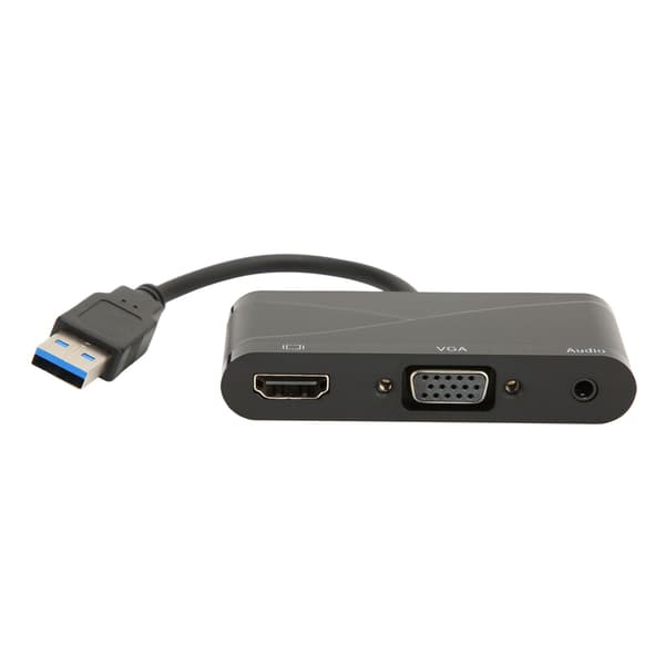 USB-HD Multimedia Interface 2-in-1 musta 1080P 60HZ 5Gbps USB 3.0-VGA-sovitin kokousviihteeseen