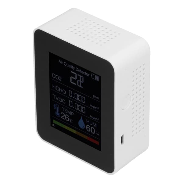 ZNAZ2CO3 Infrarød Sensor 5 i 1 Multifunktionel Kuldioxiddetektor til Hjemmet (Hvid)