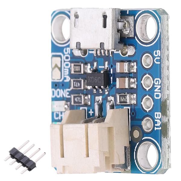 USB Micro B Opladermodul Kort 5V Pin til LiPoly Li-Ion Batteripakke