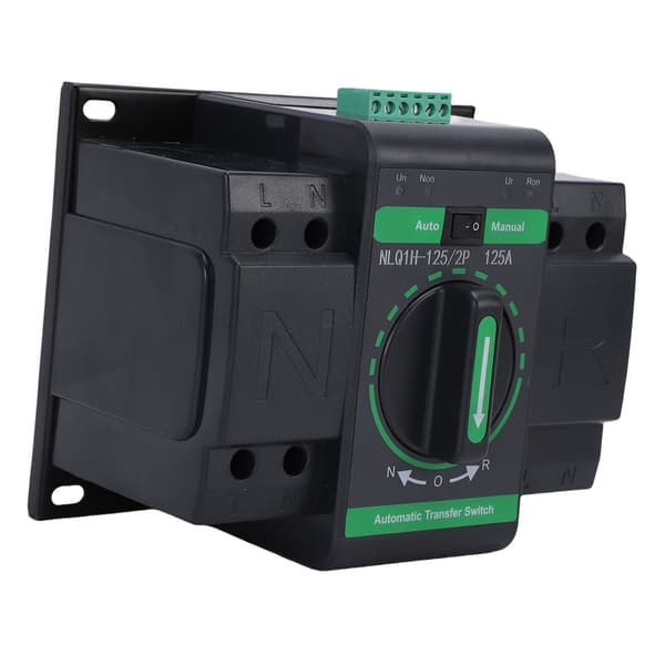 125A 2-polig dubbelström ATS 2-i-1 omkopplare Auto/Manuell PC-isolator