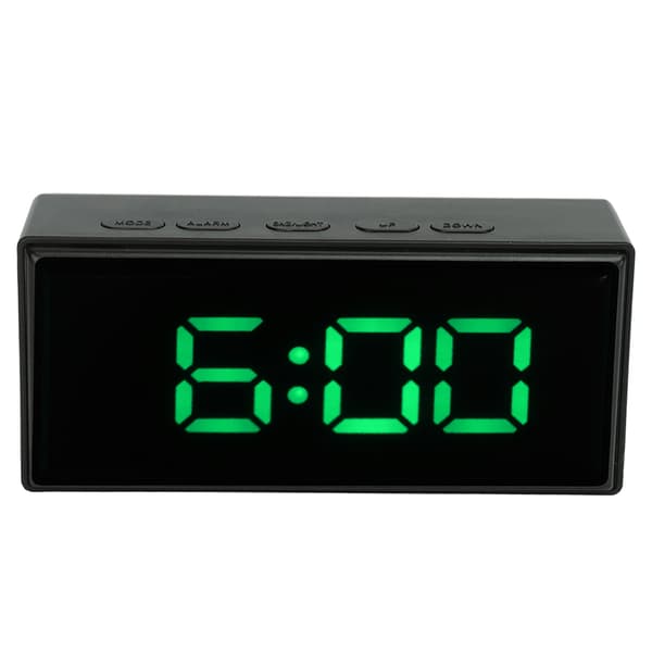 Smart LED-väckarklocka, ljussensor automatisk dimning, dubbel display, snooze, grön