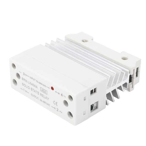 DIN-skinne SSR-modul 70-280VAC spole, 24-480VAC belastning, enfaset solid state-relæ m/ køleplade