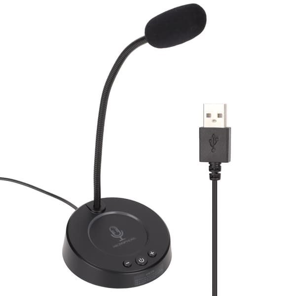 Skrivebordsmikrofon Støjreduktion 360 Graders Metalslange Anti-interferens RGB USB Computermikrofon til Kontormøder