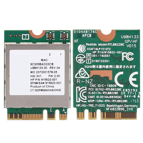 Netværkskort RTL8822BE Dual Band 2.4G/5G M.2 Interface Understøttelse af Bluetooth 4.2