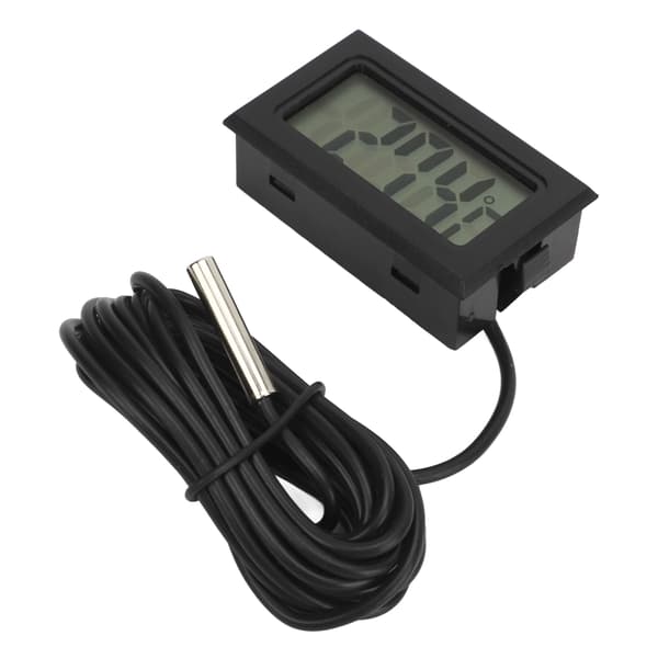 Sort LCD Indbygget Elektronisk Digital Termometer Vandtæt Probe Temperaturmåler til Inkubator