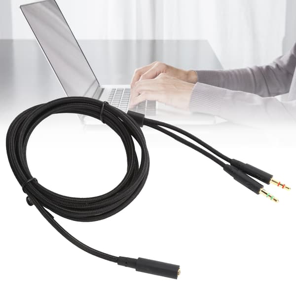 2-i-1-adapter hörlursljudkabel passar för Kingston HyperX Cloud Stinger/Cloud Mix/Cloud Alpha