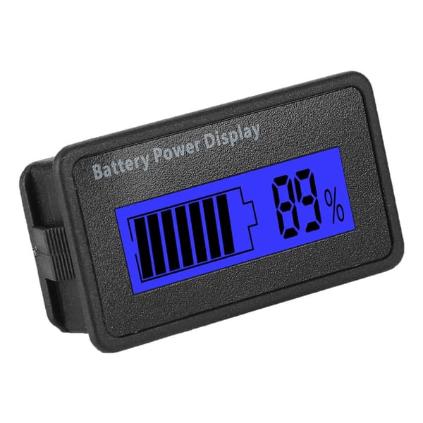 Blå Baggrundsbelyst GY-6H Batteristrømdisplay 12-48V Universal Batterikapacitetsindikator Voltmeter