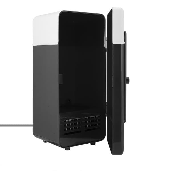 PC USB Mini Køleskab Drikkevare Dåse Køler Varmer Sort