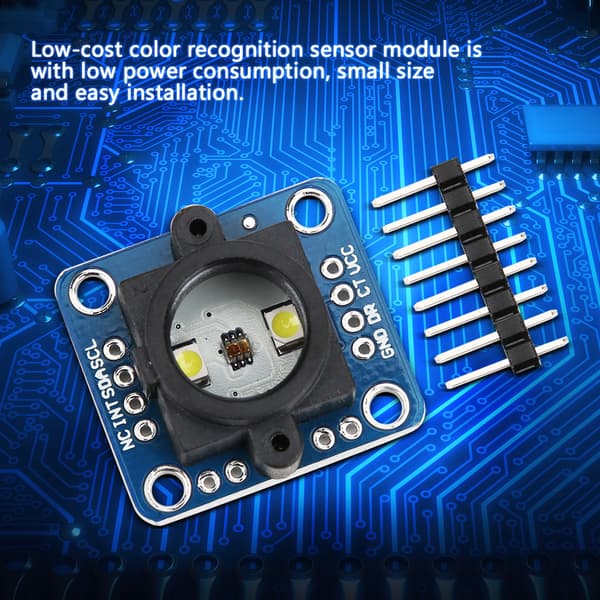 TCS34725 Farvesensormodul, justerbar LED, I2C-interface til Arduino DIY