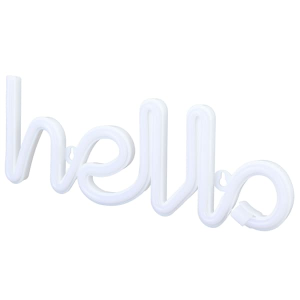 Lila LED Neonskylt \"Hello\" Bokstäver Väggdekor för Bröllopsfest USB Batteridriven