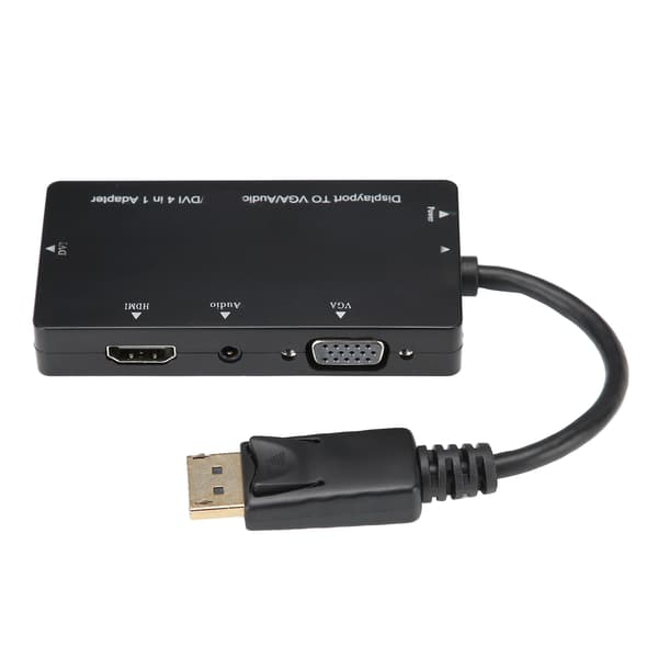4-in-1-sovitinkaapeli Displayport–HDMI/VGA/DVI/äänimuunnin monitoiminen