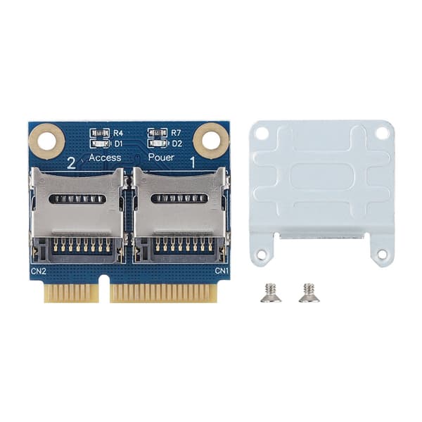 Mini PCIe till dubbel Micro Secure Digital Minnesadapterkortomvandlare förlängningskort