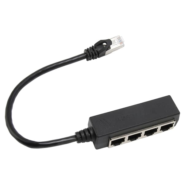 RJ45 Ethernet Splitterkabel Ét Punkt Fire Ethernetkabel Splitter ABS PCB RJ45 Splitteradapter til Bærbar Computer
