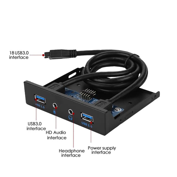 USB3.0 LJUD Diskettenhet Frontpanel 3,5 tum 2 USB3.0-gränssnitt med mikrofonljud