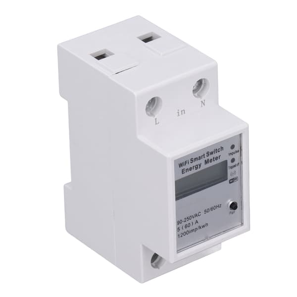 Smart WiFi energimåler LCD 2P DIN-skinne 90-250V til Tuya Home