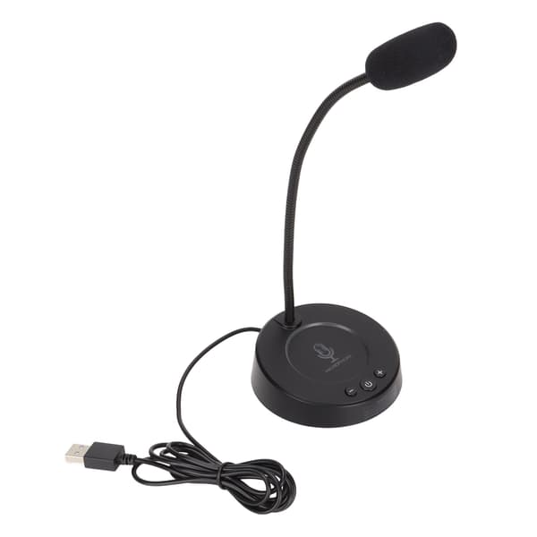 Skrivebordsmikrofon Støjreduktion 360 Graders Metalslange Anti-interferens RGB USB Computermikrofon til Kontormøder