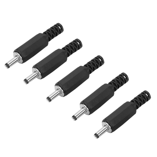 5 stk. 1,3 mm x 3,5 mm han DC-strømstik Jack koaksialstikadapter