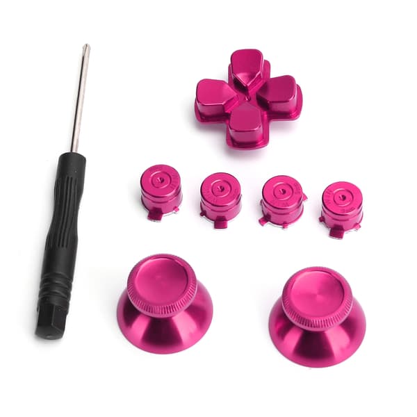 Metal knap-tommelfingergreb simulerer greb til PS4 Gamepad Controller Joystick udskiftning Rosarød