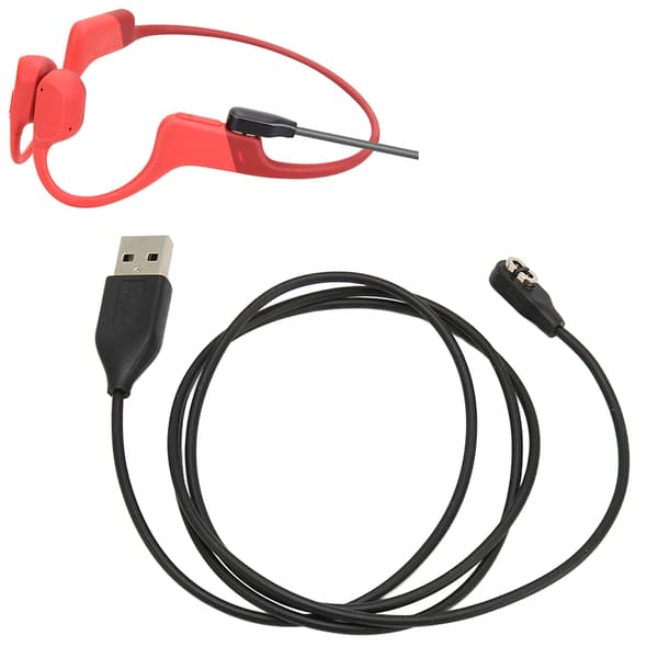 Bluetooth Headset Opladerkabel TPE USB Høretelefon Opladerledning til Aeropex AS800 Erstatning Sort