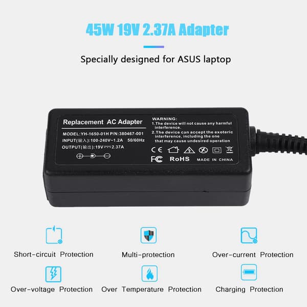 Til ASUS 45W 19V 2.37A 4.0*1.35mm Bærbar Strømadapter Oplader 100-240V