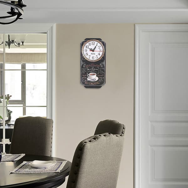 Modern rektangulär väggklocka elegant hängande ur för vardagsrum och bardekor