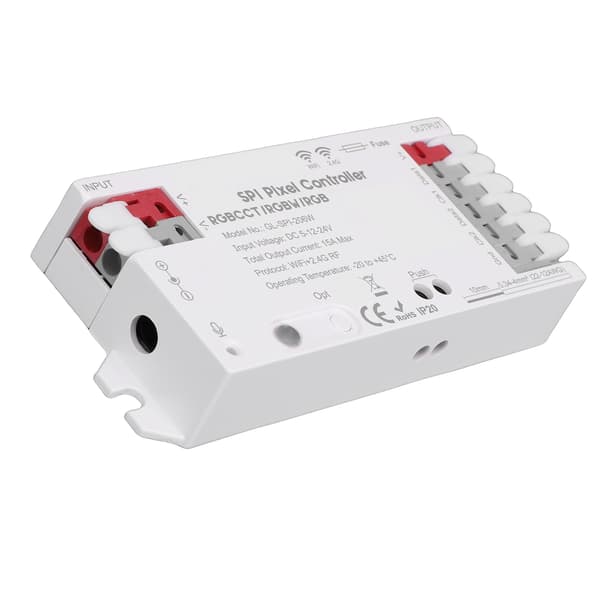 Smart WiFi SPI Pixelkontroller, Tuya App-kontroll, 40+ dynamiska lägen för digital RGB LED-ljuslist