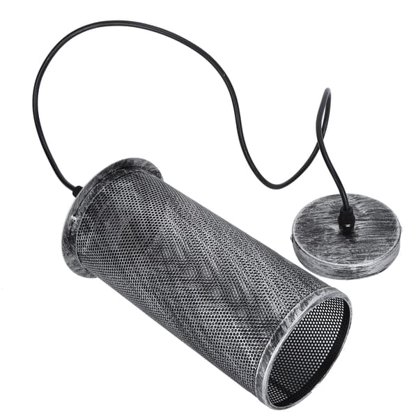 Retro Mesh Pendel Lampeskærm E27 Jernlampe til Bar Cafe Restaurant Sort