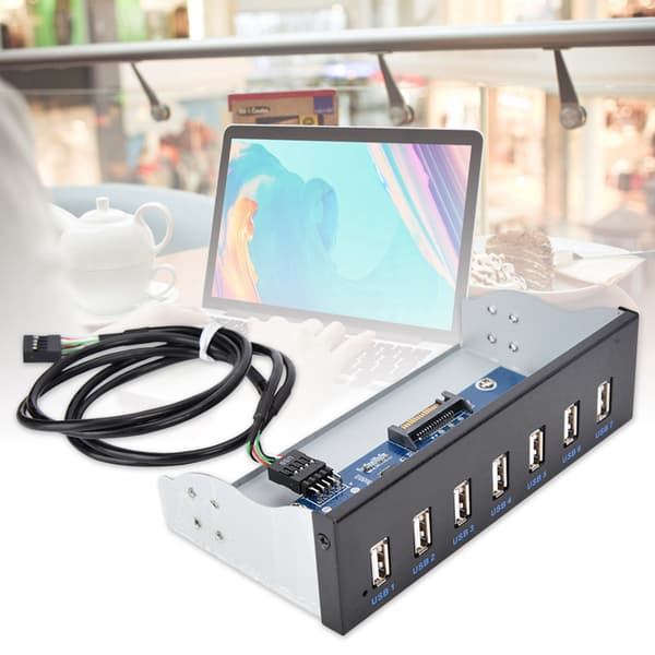 USB Hub Box Panel 7 Port USB2.0 Tabsfri Datatransmission USB Hub Drevpanel