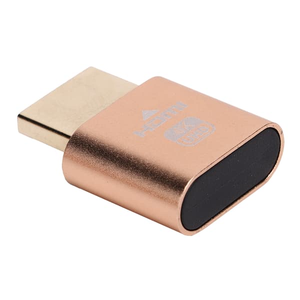 High Definition Multimedia Interface Dummy Plug HotSwappable 4K Display Emulator (Guld)