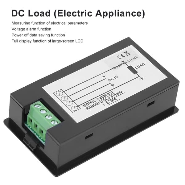 TSPZEM-031 DC 0-100V 10A Digital Voltmeter Ammeter, LCD Display Current Tester, Multi-Function Panel Meter
