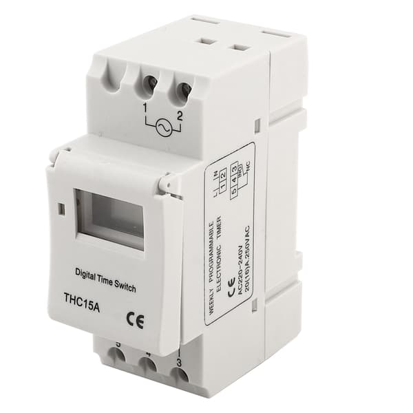 THC15A 220‑240VAC 20A DIN-skena Digital Programmerbar Timerbrytare