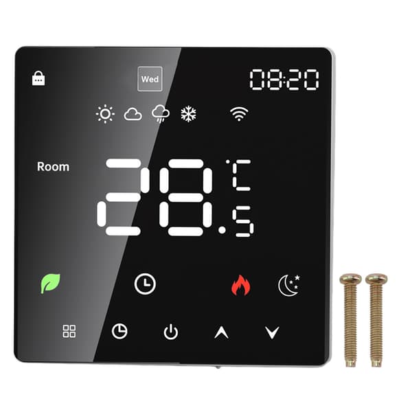 16A Smart Termostat LCD Farve Touchscreen PC Programmerbar Elektrisk Varmetermostat til Hjem Hotel Kontor AC 90 til 240V