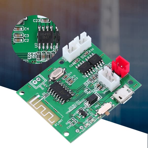 Bluetooth 5.0 2*5W Forstærkerkort AUX Audio Input Strømforstærkerkort 3.7V 5V