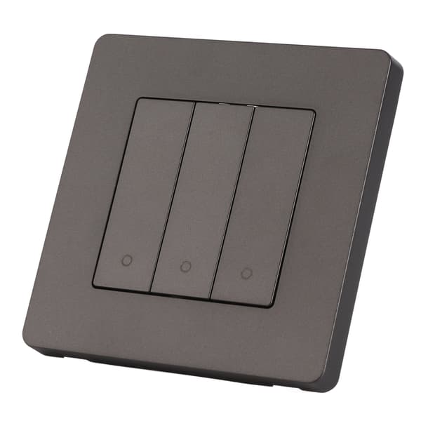 3-vägs smart kontrollpanel APP-tidsinställning Intelligent omkopplarpanel Rebound-typ AC100‑240V Grå
