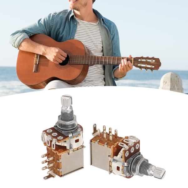 2 st gitarrpotentiometer A1M B1M kombination 18 mm räfflad axel elbaspotar för volym- och tonkontroll