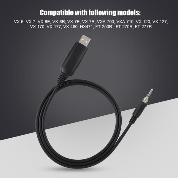 USB-programmeringskabel til YAESU VERTEX VX-6 VX-6E VX-6R VX-7E VX-7R Walkie Talkie-tilbehør