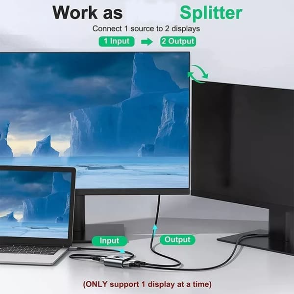 HD Multimedia Interface -kytkin 2 sisään 1 ulos 4K 60Hz tukee 3D HD kaksisuuntaista HD Multimedia Interface -jakajaa