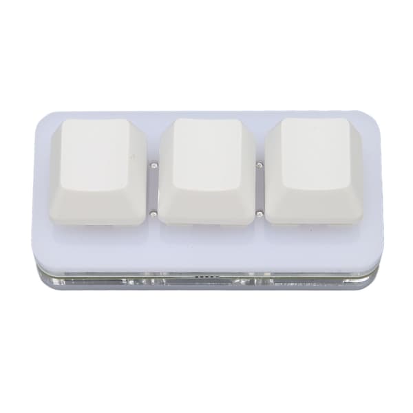 USB 3-tangenters minitangentbord RGB LED-bakgrundsbelysning Stöder Hot Swap OSU HID Makroprogrammering Tangentbord för Windows för OS X för Linux Vit
