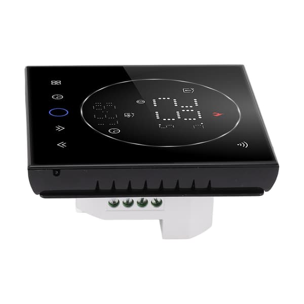 Smart Home Termostat Programmerbar WiFi Termostat med Touchscreen Farvedisplay til Kedelopvarmning AC95‑240V Sort