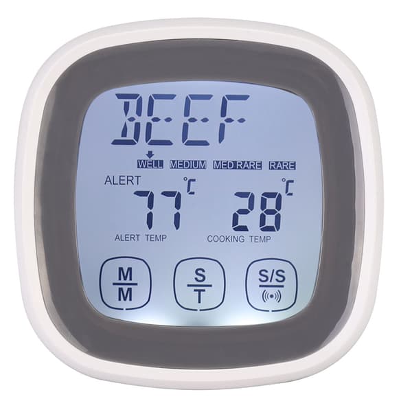 Digital sondtermometer för köksmatlagning, timer, pekskärm, matverktyg