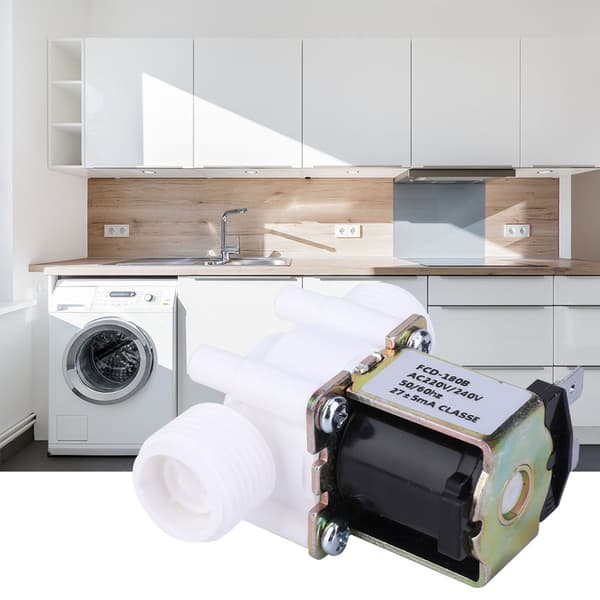 G1/2\" NC Plastmagnetventil, 220-240V AC, Normalt Stängd Vatteninloppsventil
