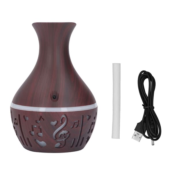 Aromaterapi Diffuser 300ml USB Trækorns Luftfugter, Ultra Stille LED Natlys til Hjemmekontor Hotel