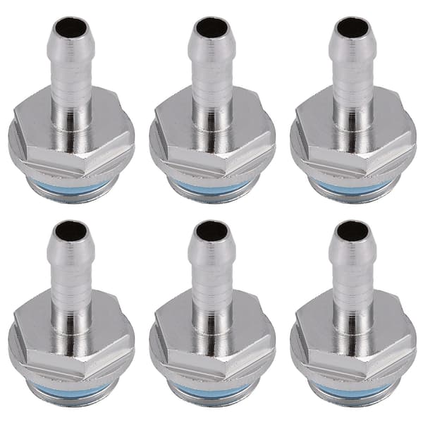 6 stk. PC vandkøling TwoTouch Fitting G1/4 gevind slangestuds til rør 7,5 mm
