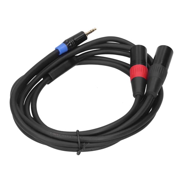 3,5 mm stereo han til dobbelt 2 XLR hanstik lydkonverter adapterkabel ledning 3M