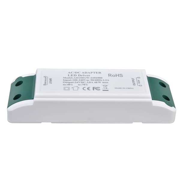 LED Transformer 24V DC 2A 48W Konstant Strøm LED Strømforsyning Driver til Hjem og Kontor AC100‑240V