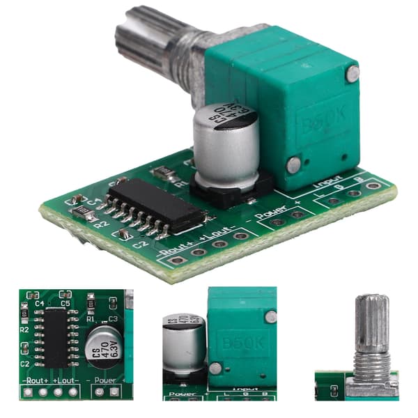 PAM8403 5V Mini Digital Effektförstärkarkortsmodul med omkopplare USB-driven 3W+3W