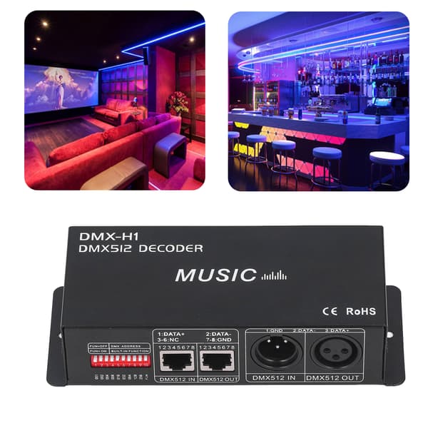 4-kanals DMX512-dekoder RGB LED-lysdæmpercontroller til striplys, bar, hotel, pub 4A